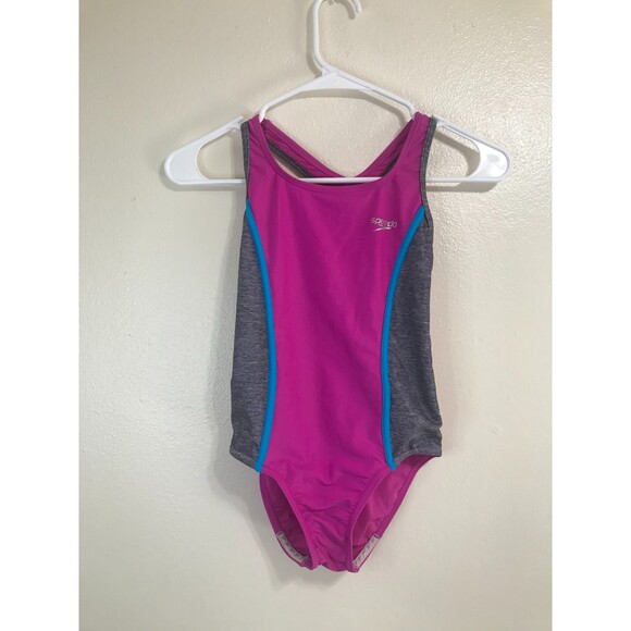 Speedo One Piece Racerback Straps and Keyhole Back Youth Size 10 - Picture 1 of 3